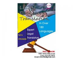 Certified Legal translation services, Pretoria/Johannesburg/Capetown