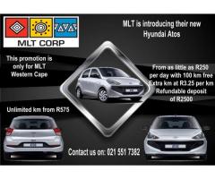 Vehicle hire from only R250 per day